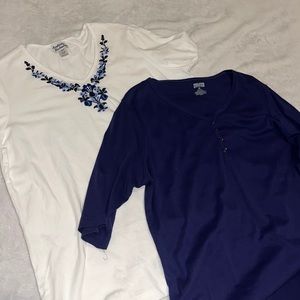 1 Duluth Navy Blue Top XL, 1 Anthony Richards embroidered top 1X